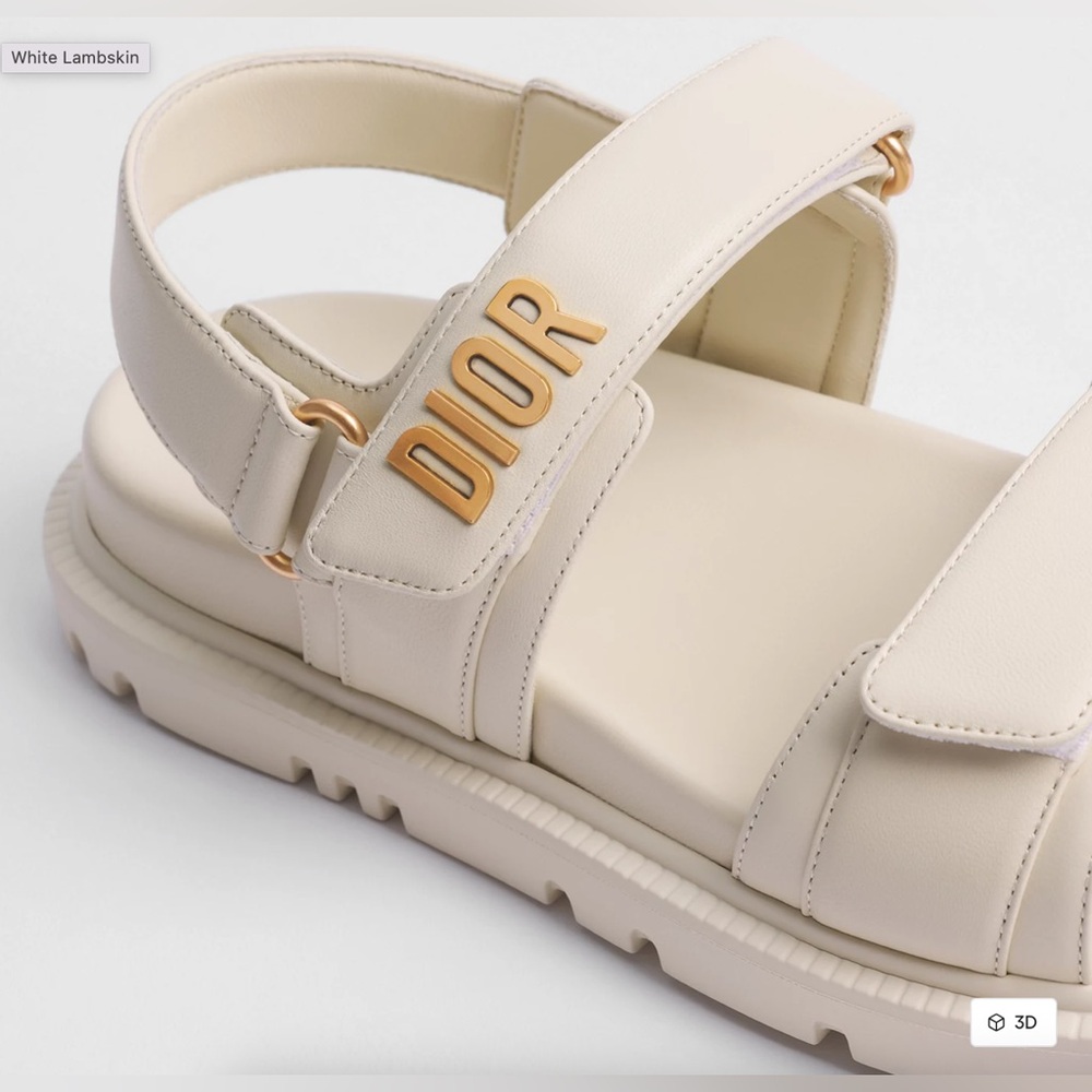 Christian Dior Dioract Lambskin Sandals White Women’s EU 37 US 7